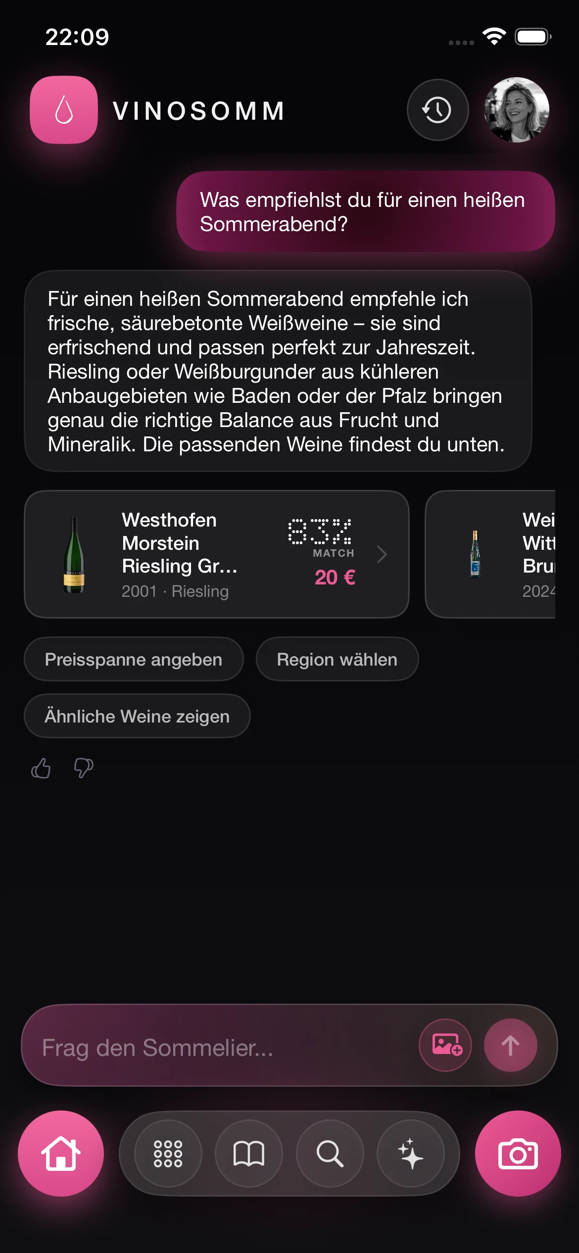 Der Sommelier empfiehlt Weine für einen heißen Sommerabend