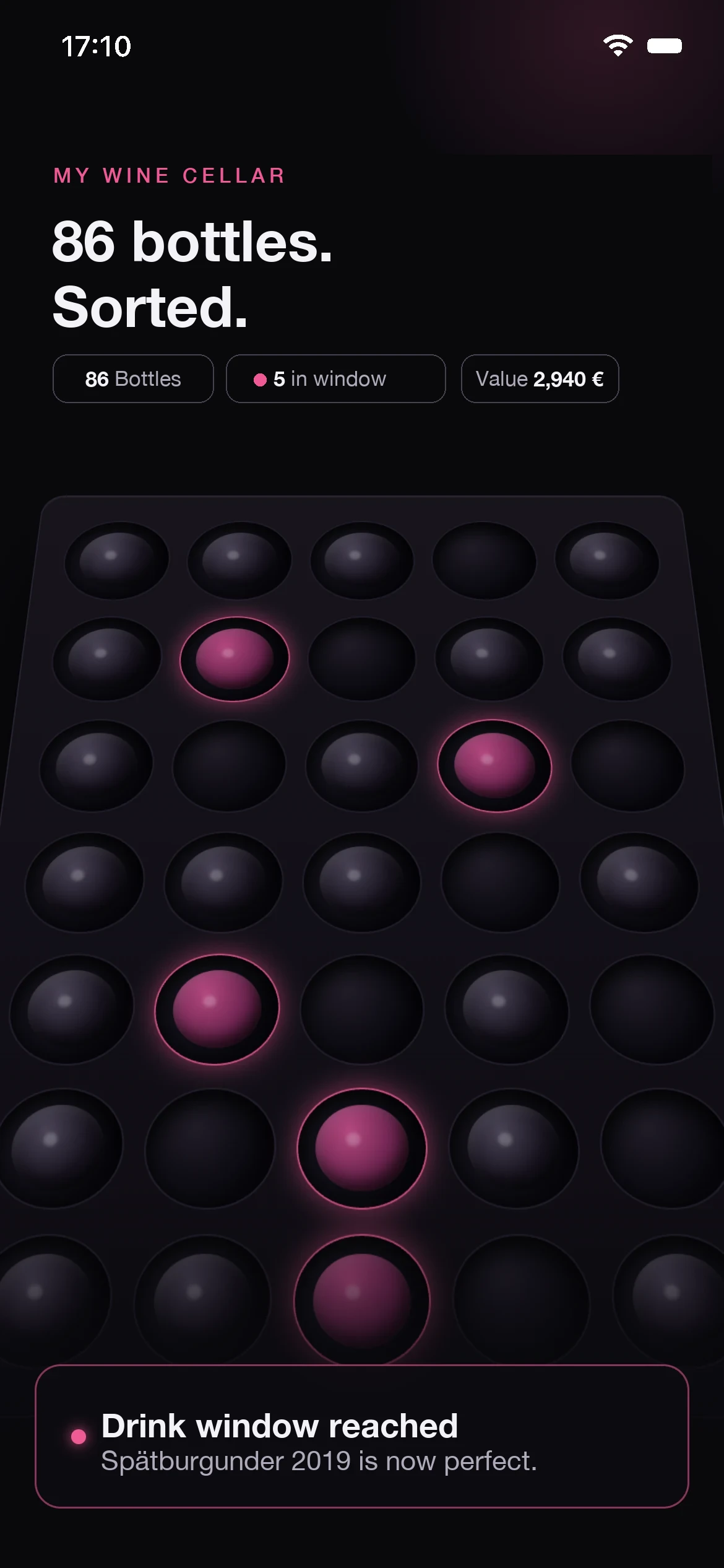 Your cellar in 3D, every bottle in its place